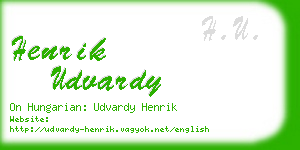 henrik udvardy business card